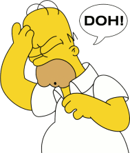 cartoon homer looking left three