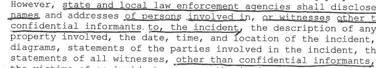 CA Govt Code Sec 6254 F