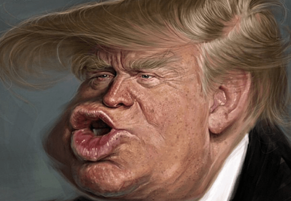 trump with trump lips