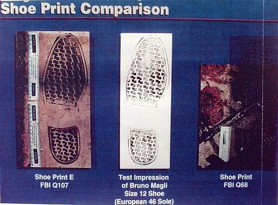 Bruno Magli shoe prints show less than 12 inches