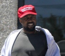 Kanye in make america grreat again cap