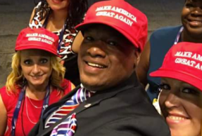 mark burns and make america cap on