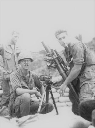 Fred whitehurst at a mortar in Viet Nam
