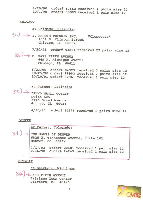 Bruno Magli FBI investigation ID shoe stores