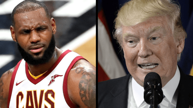 Trump and Lebron James stare down