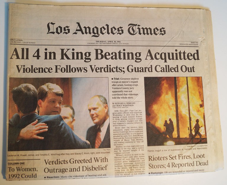 Rodney King news paper acquittals